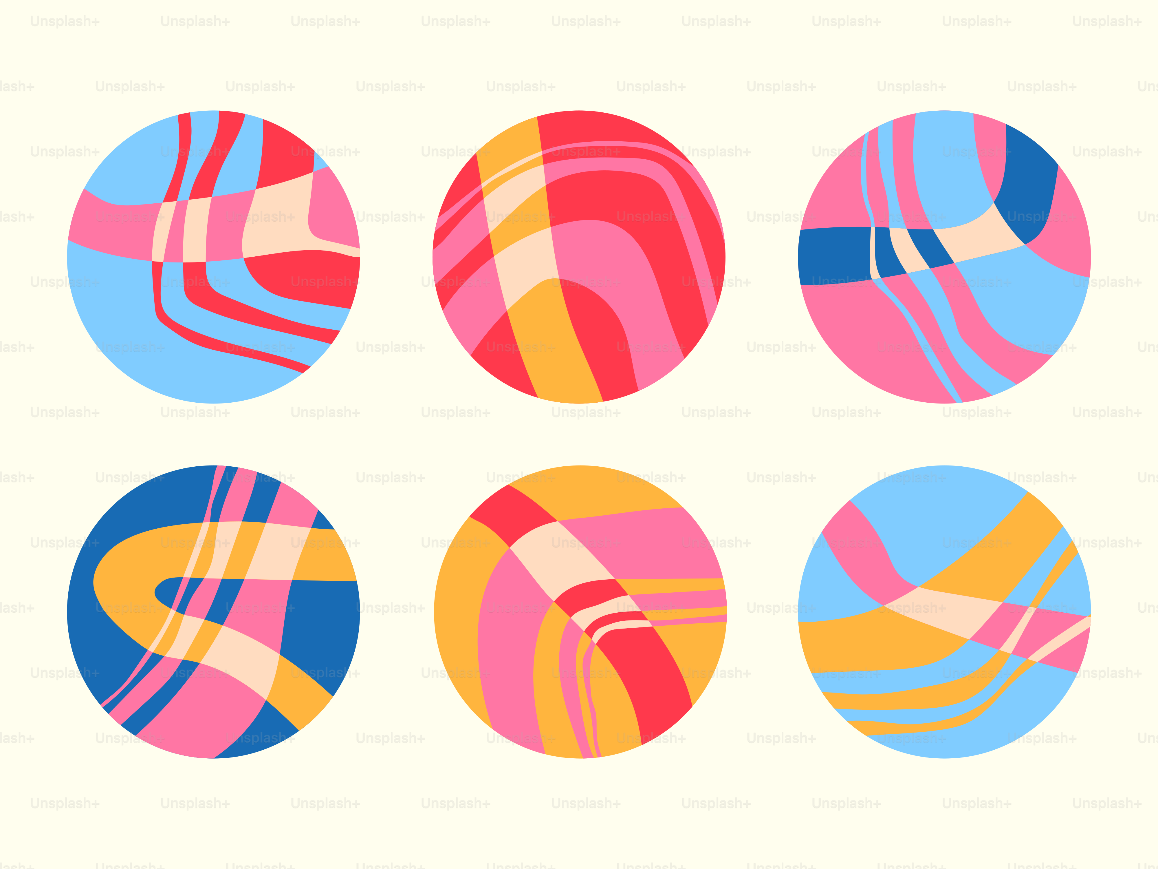Colorful abstract circular icons - Vector Illustration on Unsplash+