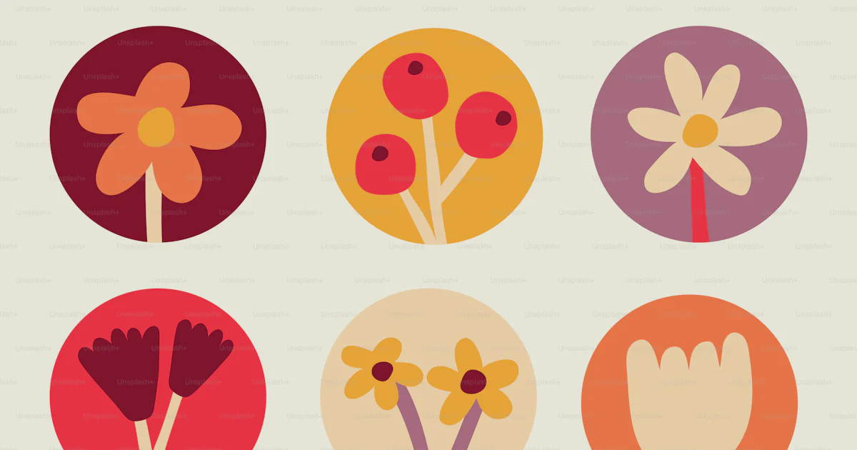 Normal Calendar Design Floral and berry circular icons - Vector Illustration on Unsplash+