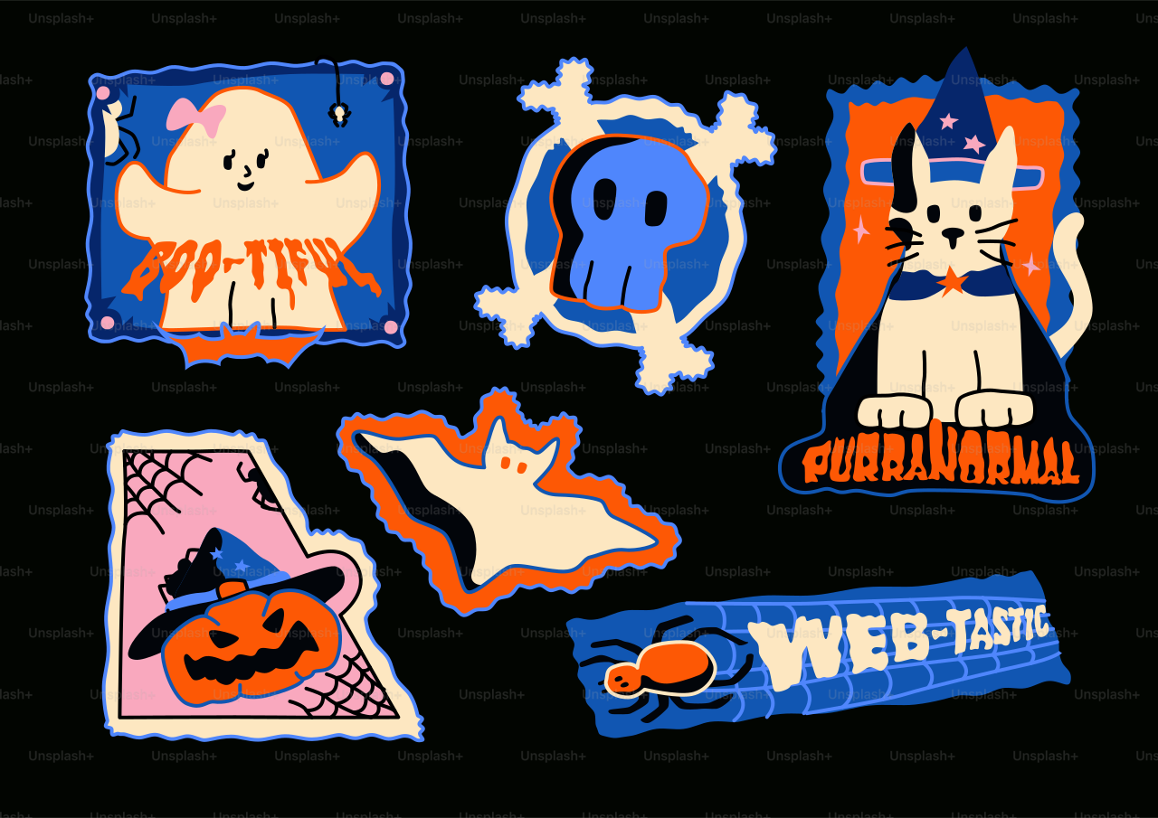 Halloween themed sticker collection - Vector Illustration on Unsplash+