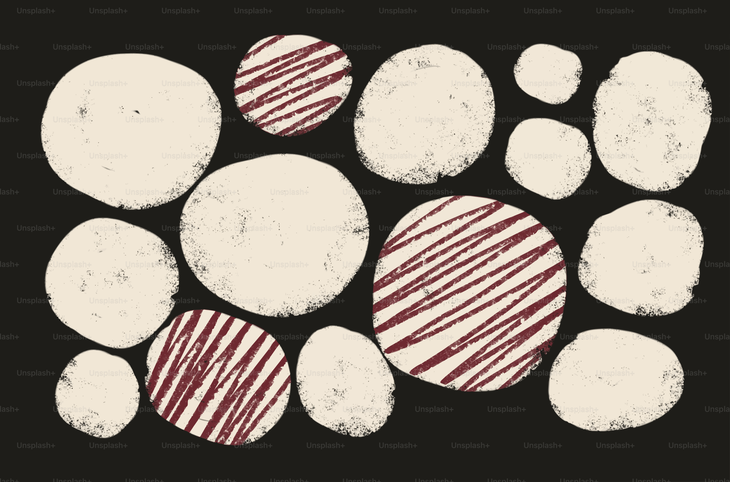 Black circles with red line patterns - Vector Illustration on Unsplash+