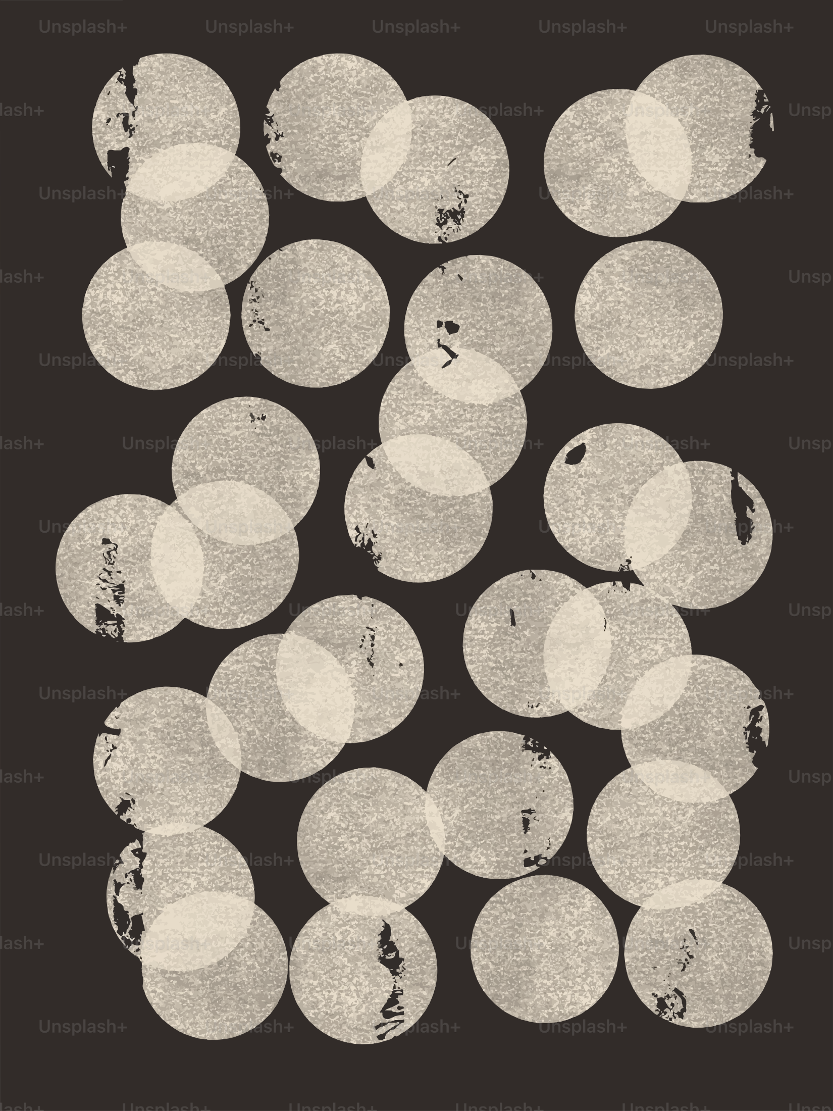 Overlapping textured beige circles - Vector Illustration on Unsplash+