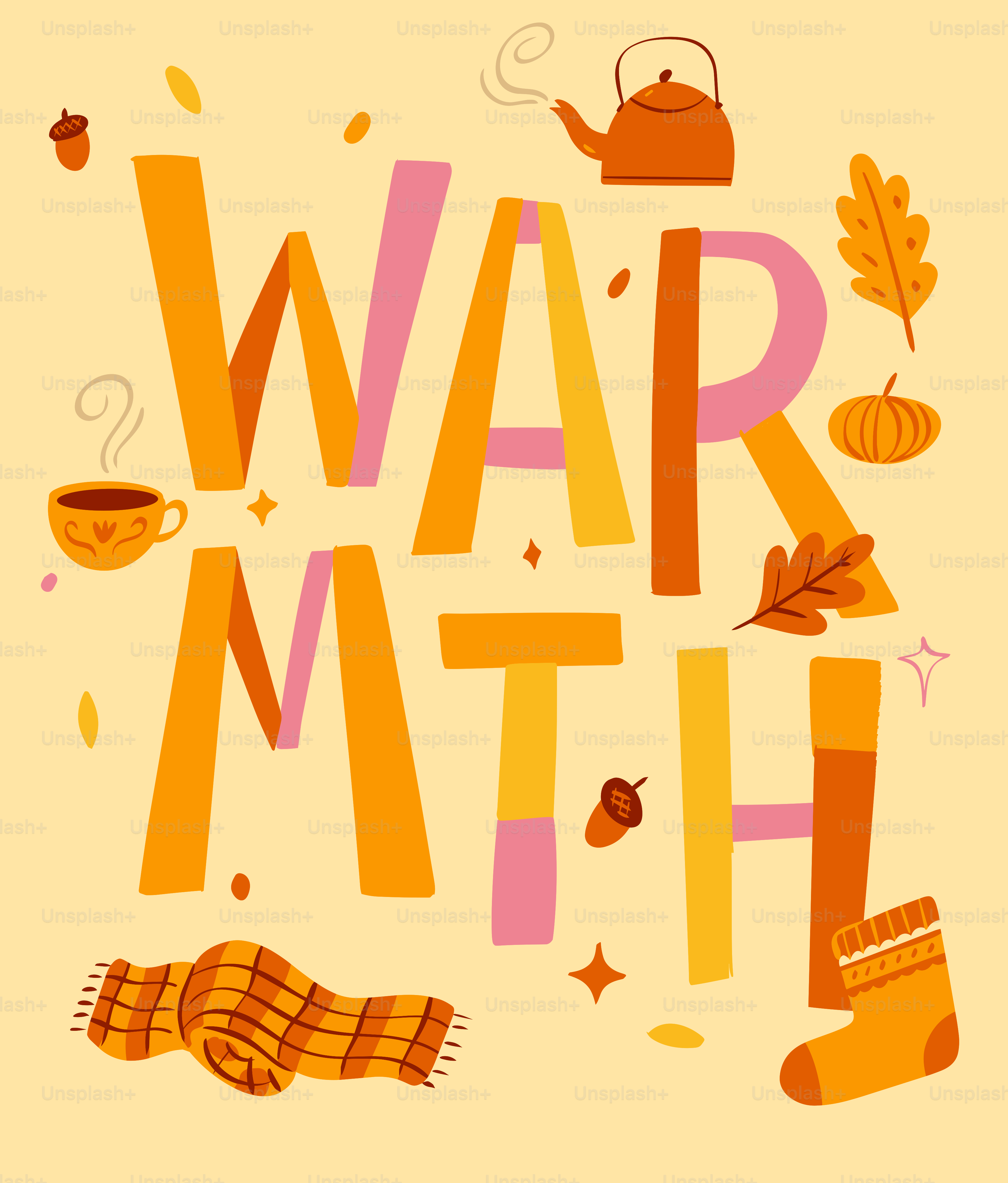 Harvest typography with autumn harvest elements - Vector Illustration ...