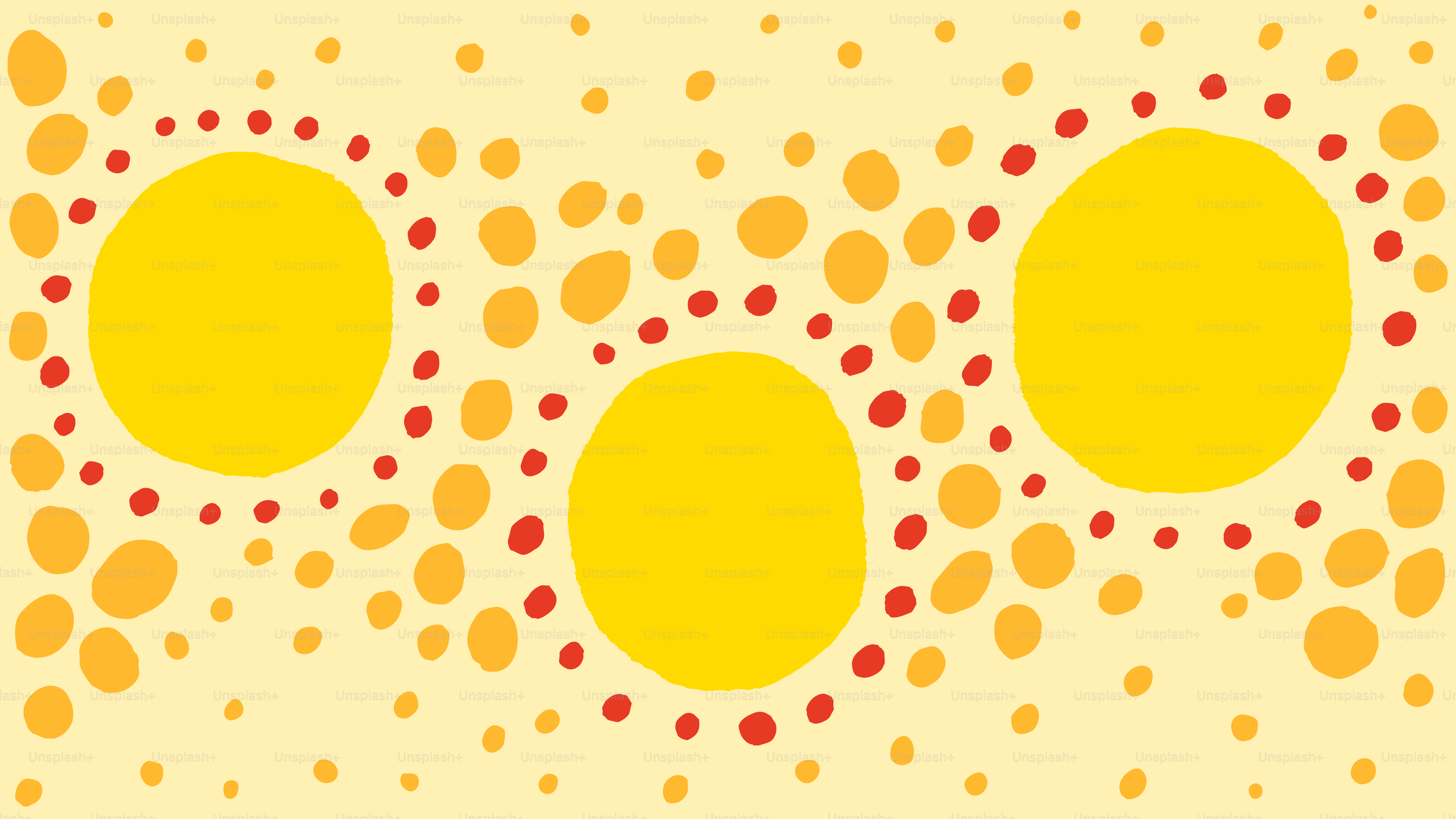 Yellow circles with orange and red dots - Vector Illustration on Unsplash+