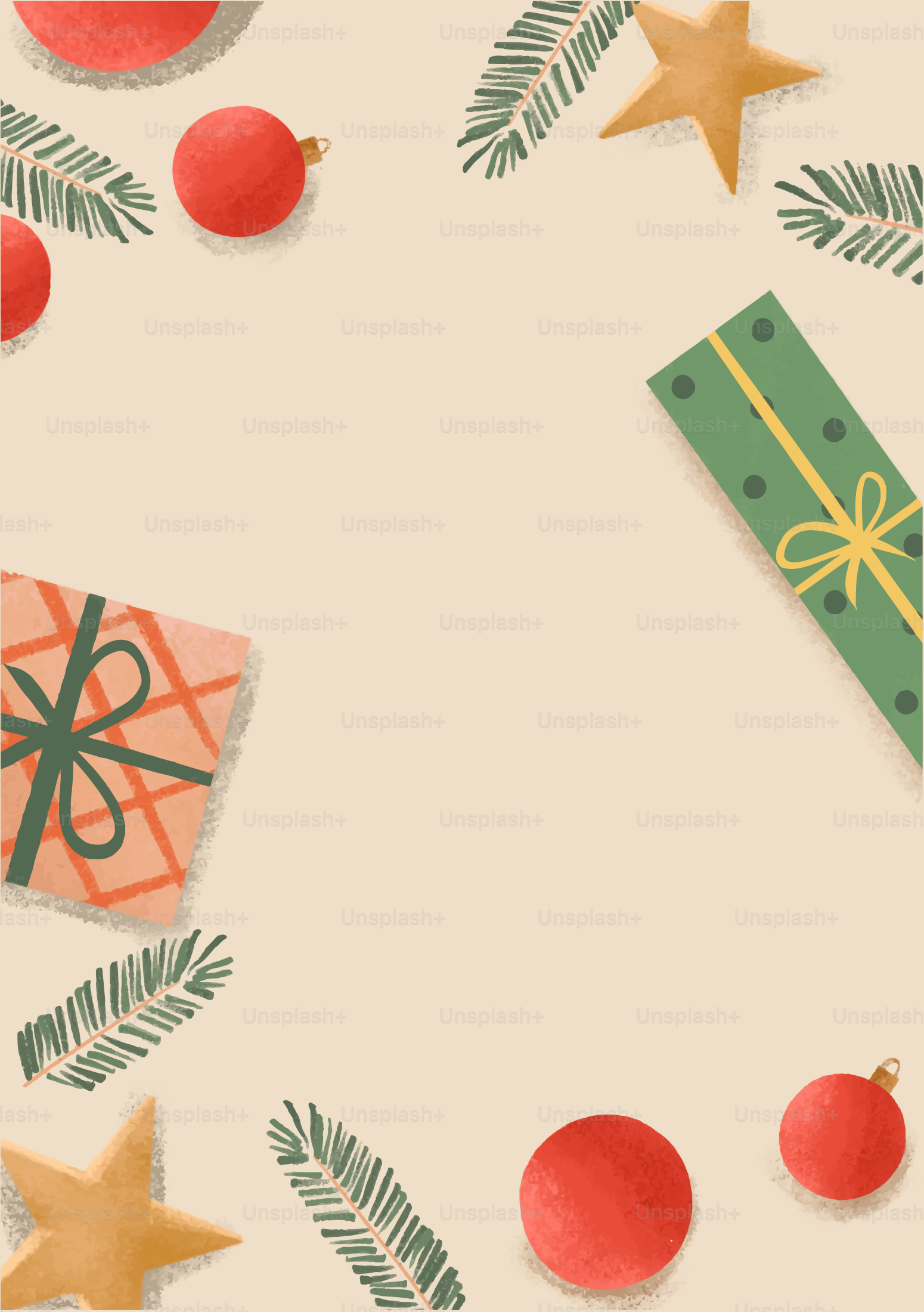 Ribbon and christmas ornaments illustration - Vector Illustration on ...
