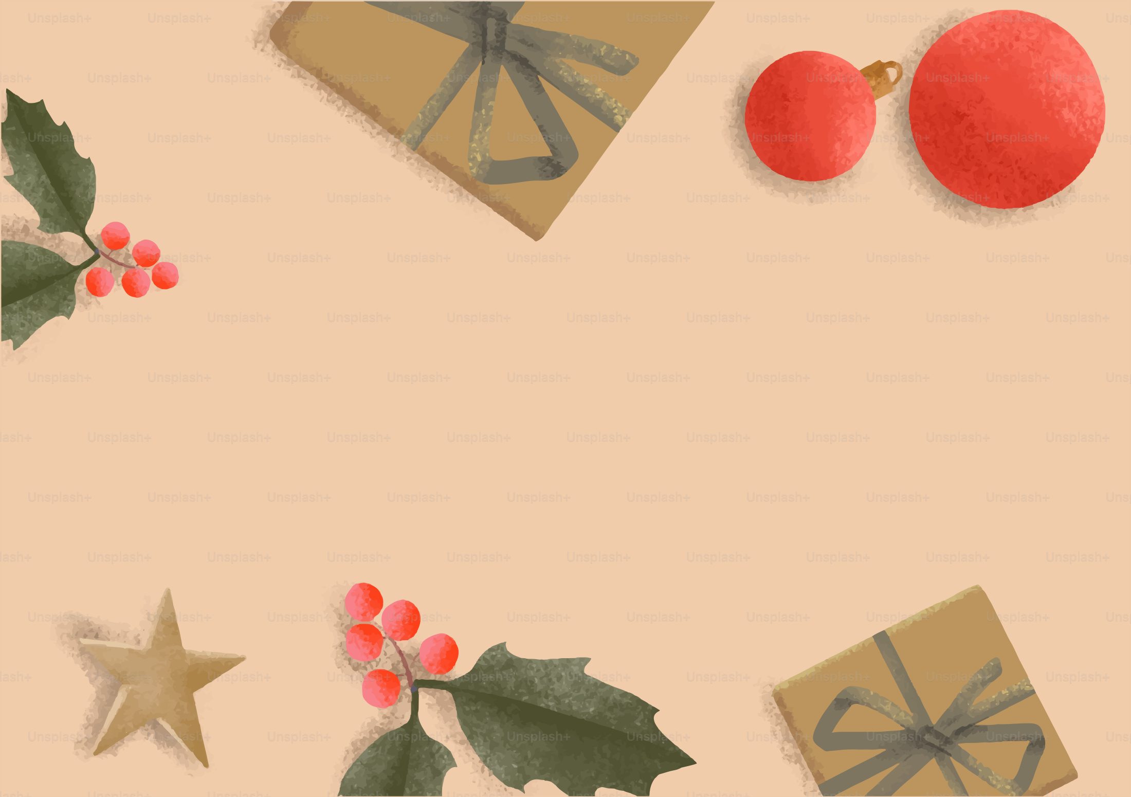 Ribbon and christmas ornaments illustration - Vector Illustration on ...