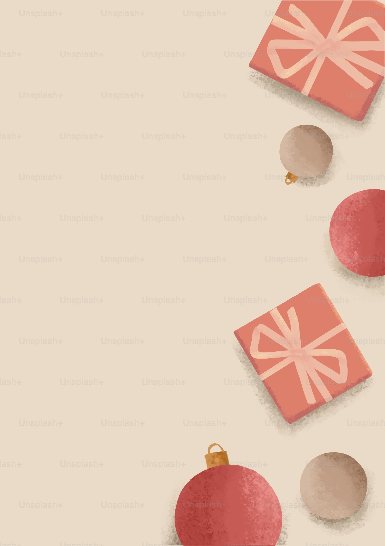Ribbon and christmas ornaments illustration - Vector Illustration on ...
