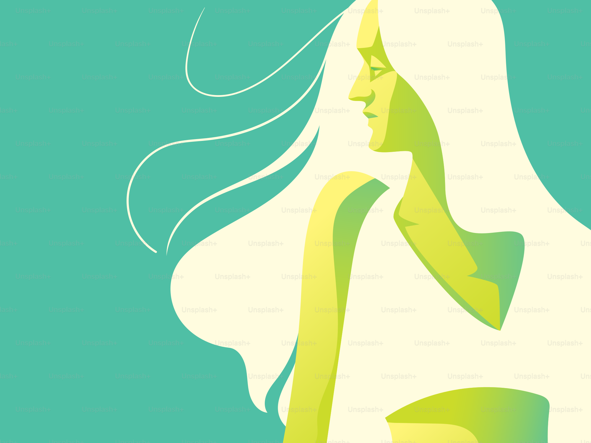 Person holding flower in profile illustration - Vector Illustration on ...