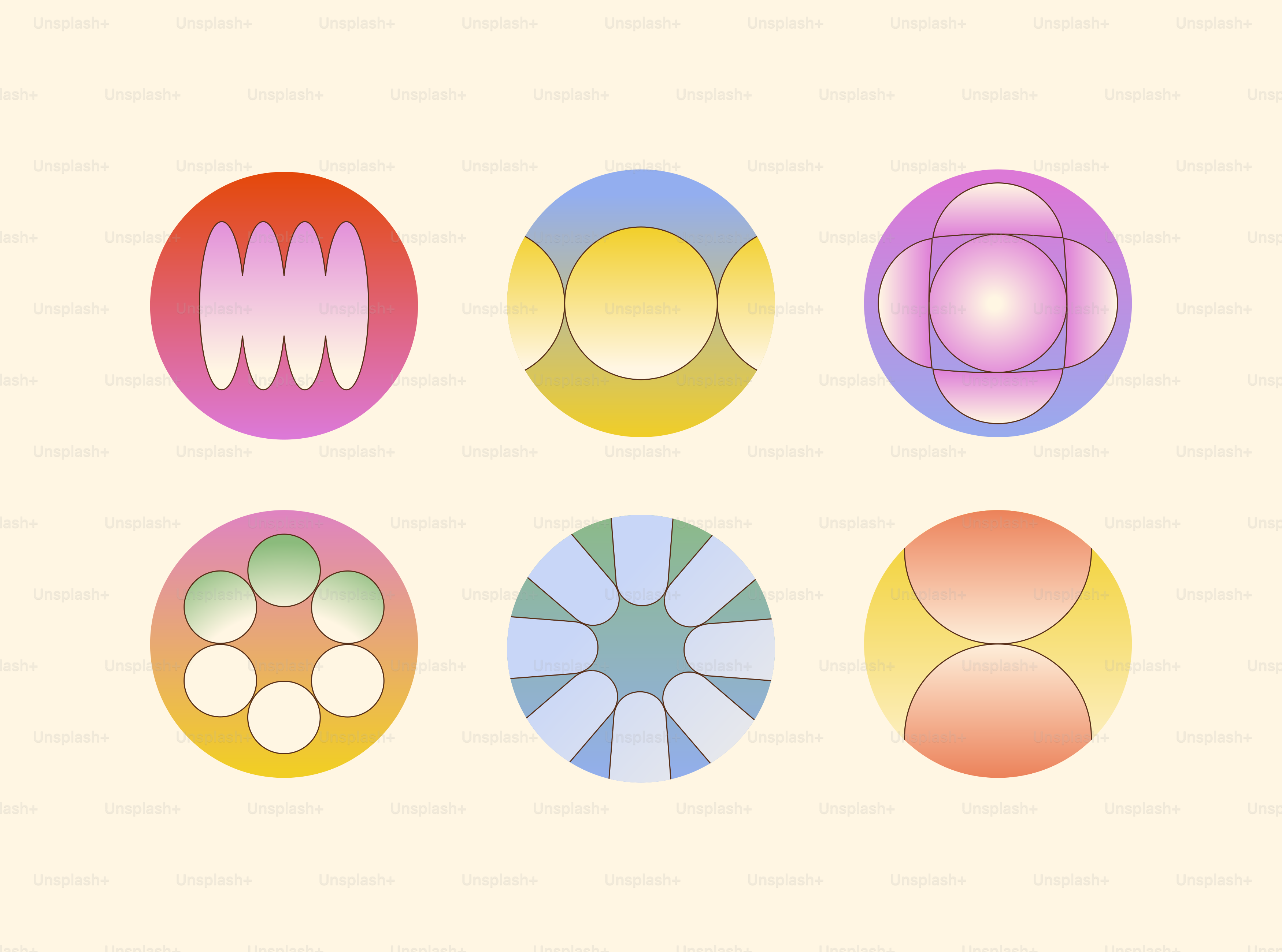 Colorful circular geometric icons - Vector Illustration on Unsplash+