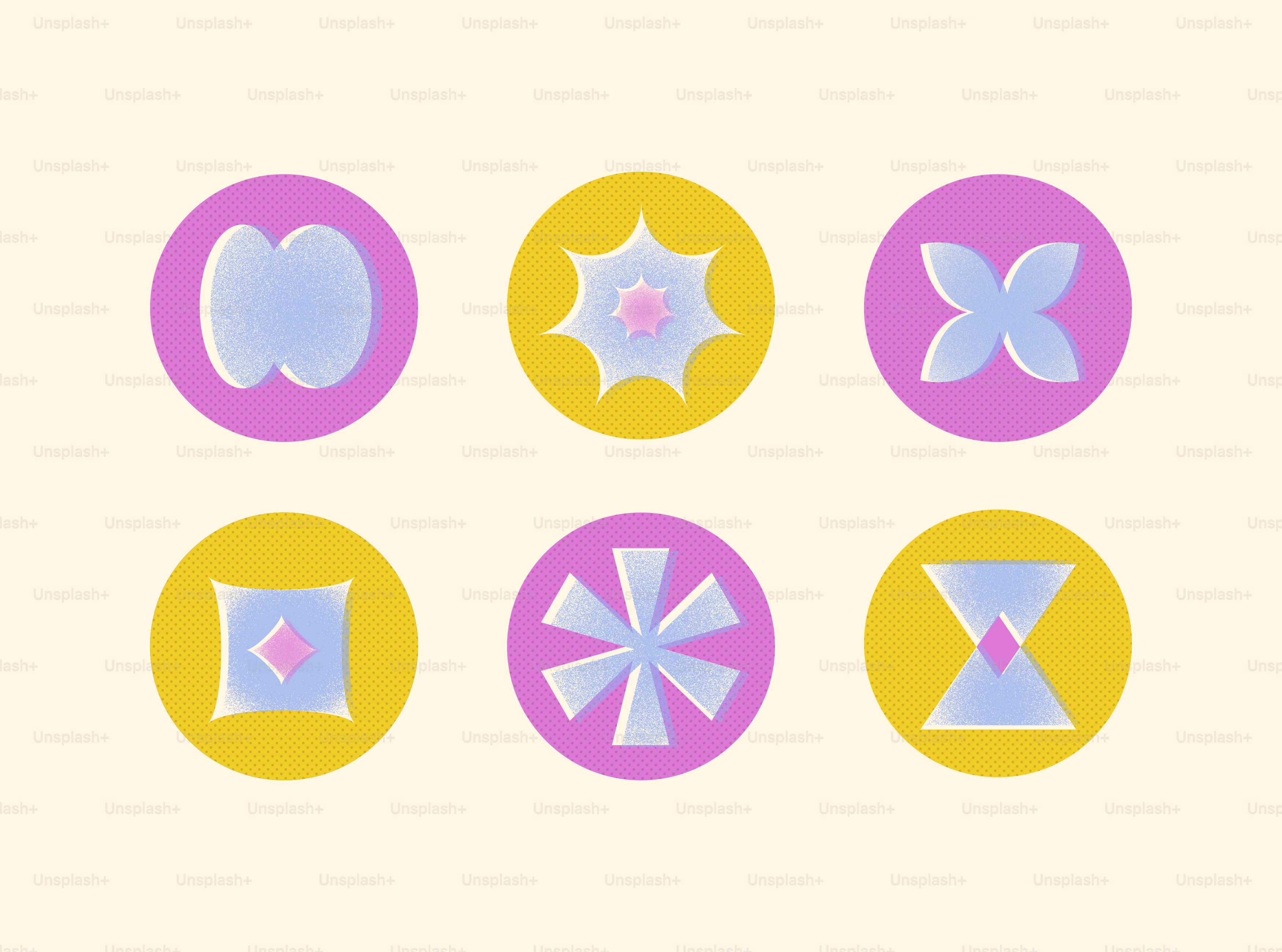 Colorful circular geometric icons - Vector Illustration on Unsplash+