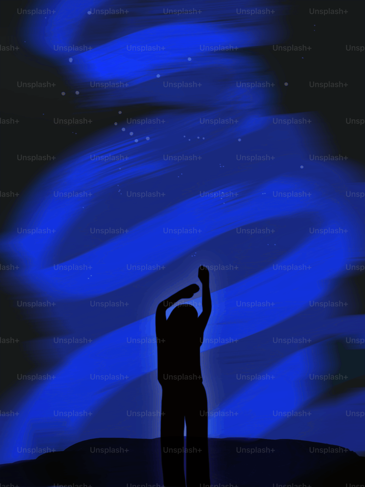 Person in silhouette against abstract light - Vector Illustration on ...