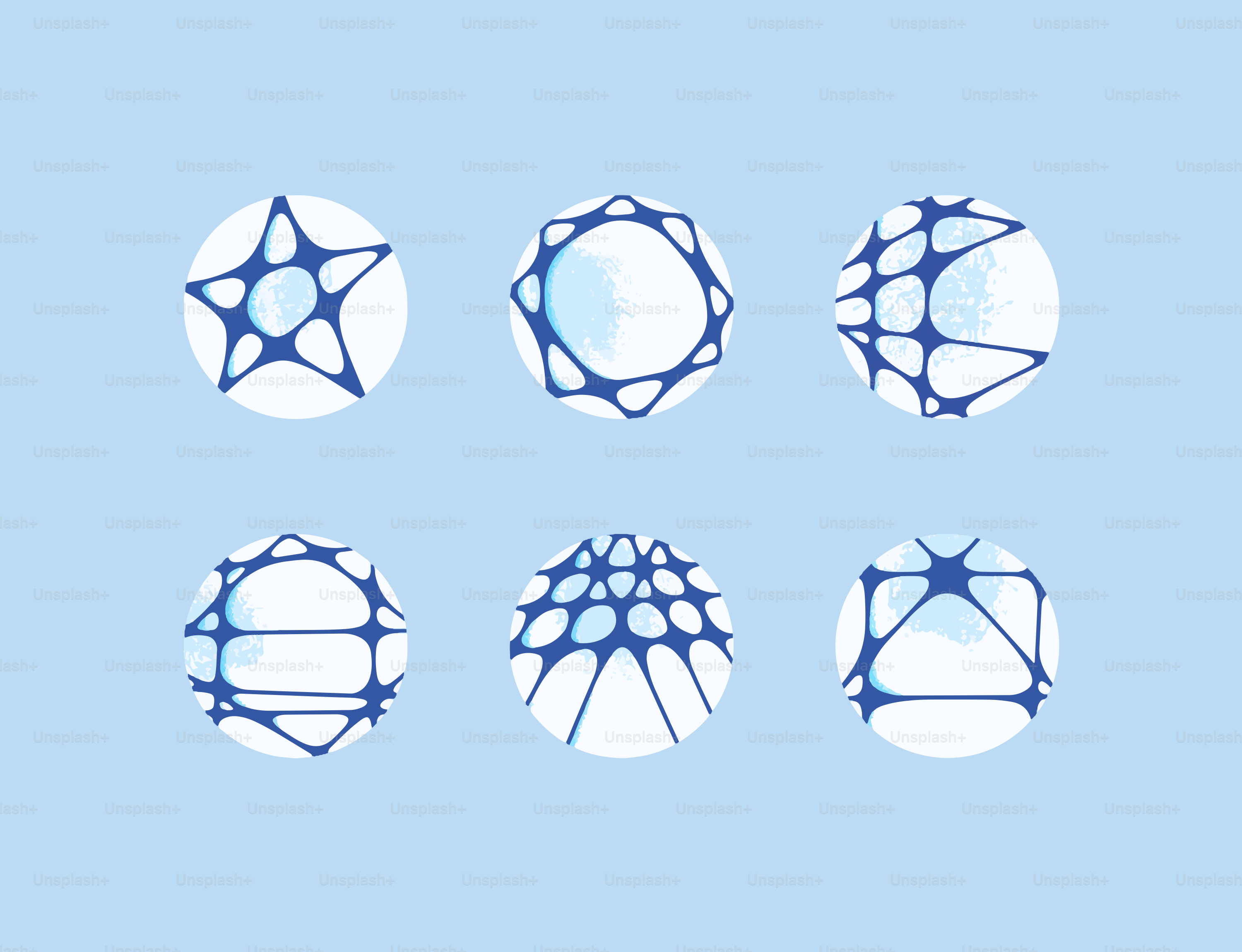 Blue web pattern circular icons - Vector Illustration on Unsplash+
