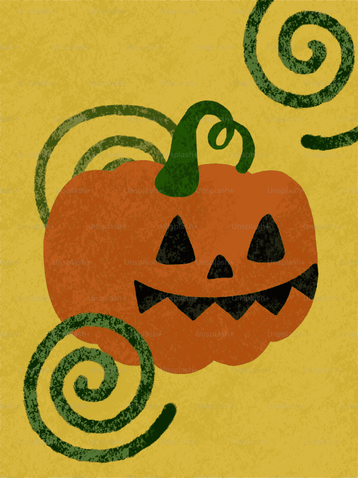 Yellow pencil drawing on green background - Vector Illustration on ...