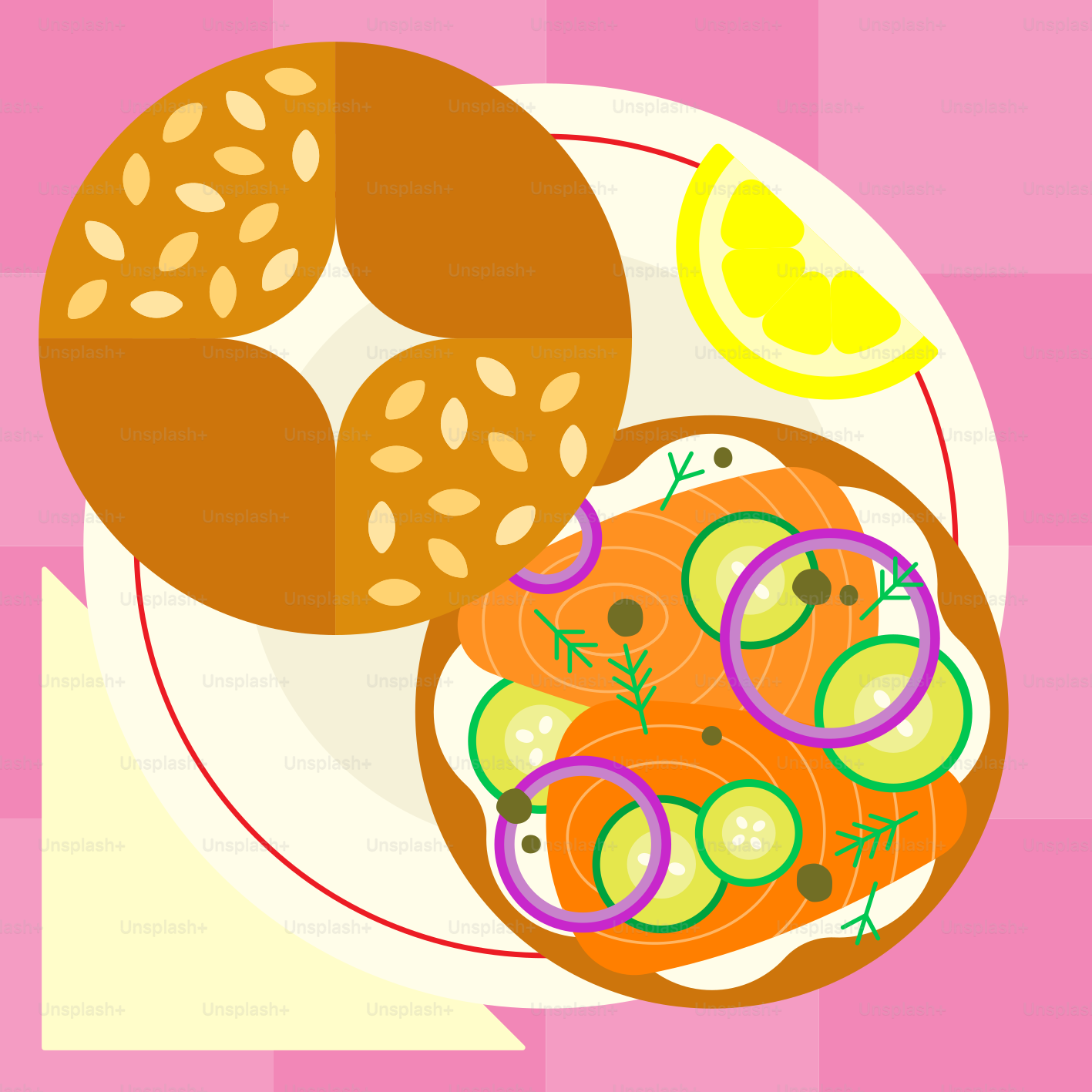 Pastrami sandwich with pickles - Vector Illustration on Unsplash+