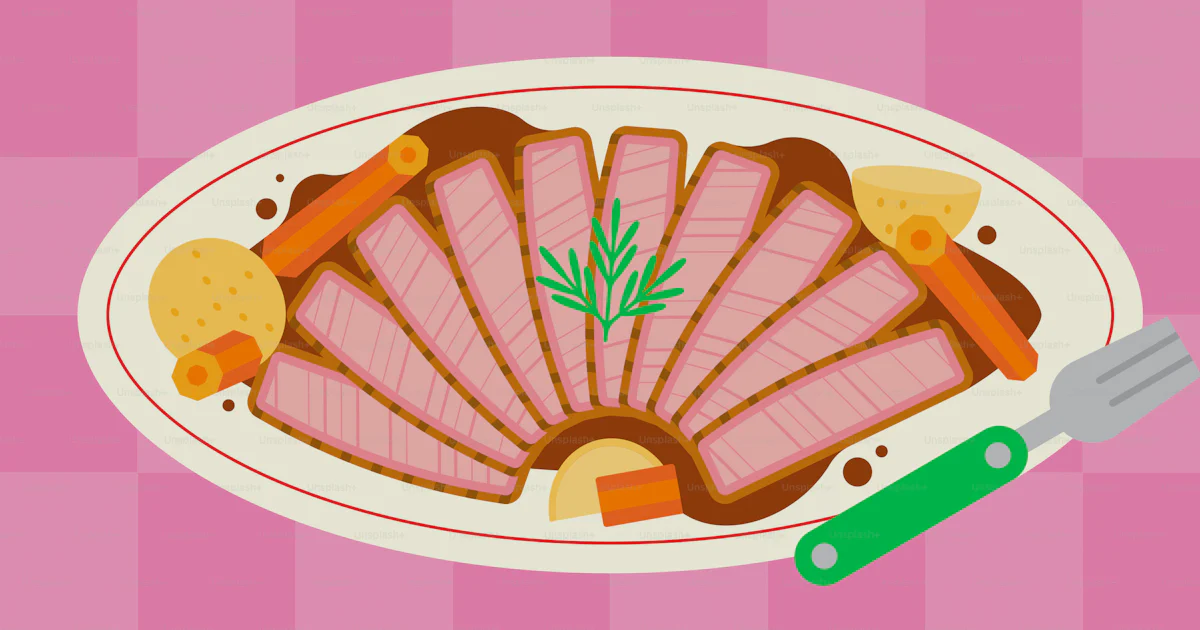 Normal Vegetables Sliced brisket with vegetables dinner - Vector Illustration on Unsplash+